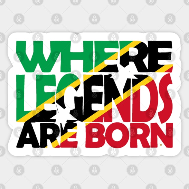 St Kitts Flag - Where Legends Are Born - Nevis - Soca Mode Sticker by Soca-Mode